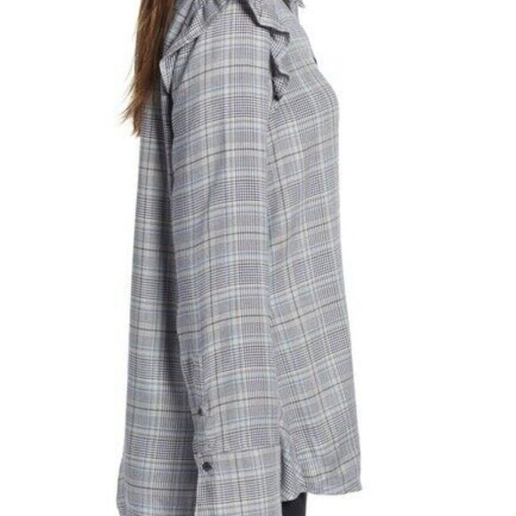 Treasure & Bond Ruffle Bell Sleeve Shirt Grey - Picture 5 of 6